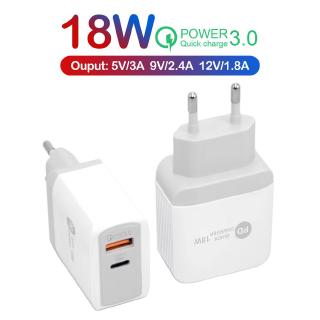 Củ Sạc Nhanh Qualcomm 18w Pd + Qc 3.0 Cho Iphone 11 7 Plus Huawei Notebook Và Phụ Kiện