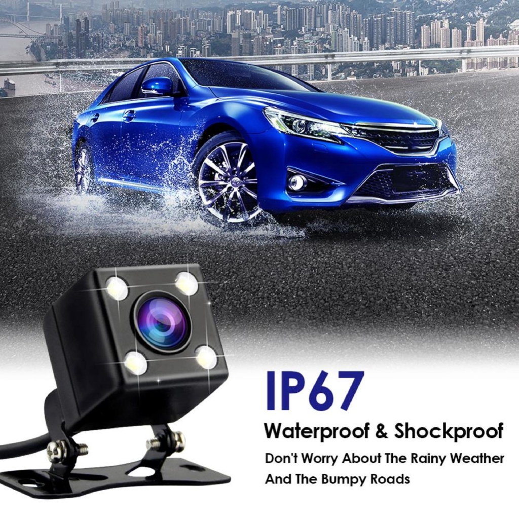 Camera Chiếu Hậu EKLEVA 2.5mm (4Pin Hoặc 5Pin) Có 4 Bóng LED Hỗ Trợ Quay Đêm Chống Thấm Nước Cho Ô Tô