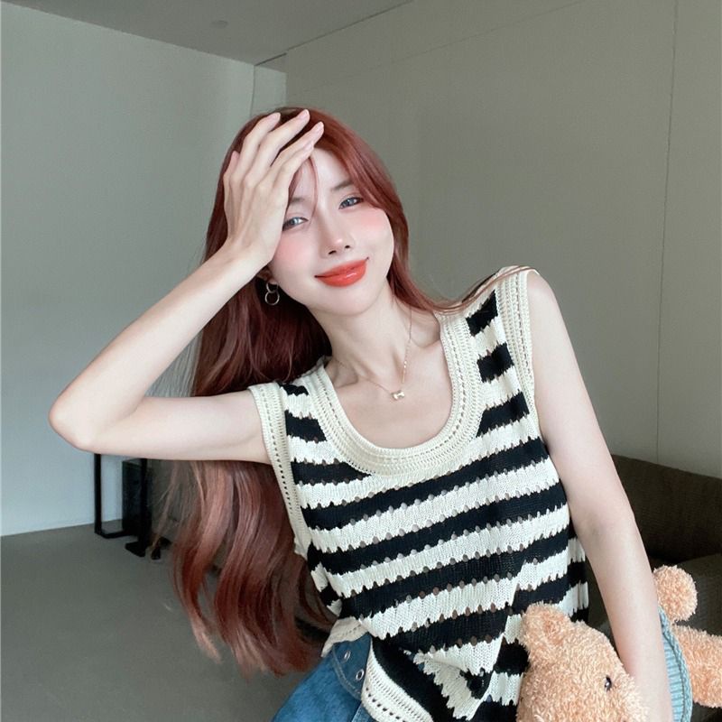 Áo Thun Croptop Ba Lỗ Chất Len Dệt Kim Quảng Châu Cao Cấp