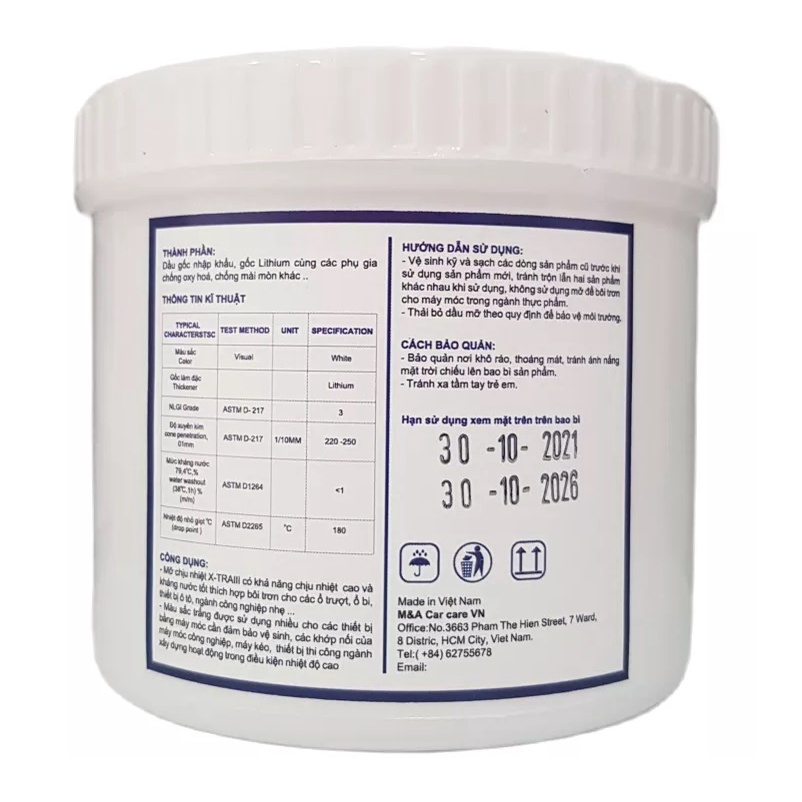 XTRA III white hi - temp lithium 3 grease 454gr