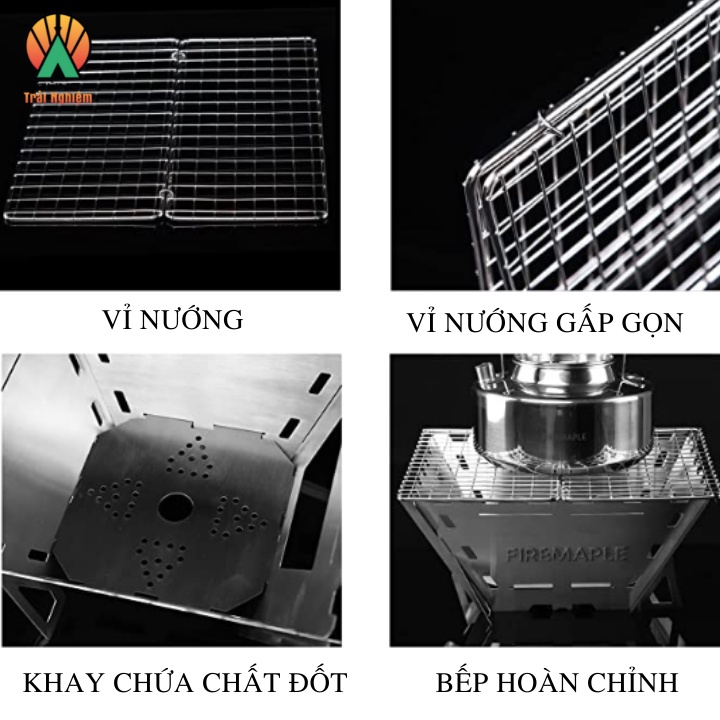 [CHÍNH HÃNG] Bếp Gấp Gọn 4 Tấm Cắm Trại Dã Ngoại Fire-Maple FMS-WOOD-4