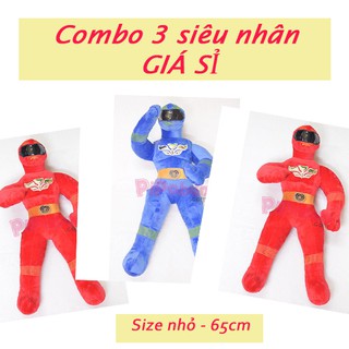 Combo 3 siêu nhân Power Rangers Pipobun (màu bất kỳ) size nhỏ 65cm