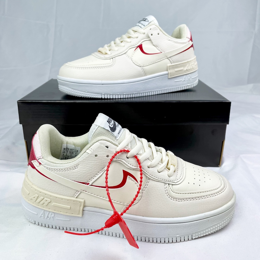 Giày sneaker thể thao nữ, Shadow trắng phối kem Hot Trend 2021, Full Box tặng vớ, bảo hành 6 tháng