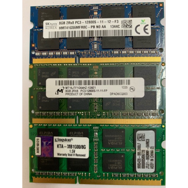 Ram Laptop DDR3 (PC3) 8Gb 4Gb 1.5Vol Bus 1600 tháo máy zin đẹp như mơi. Bảo Hành 3 Năm