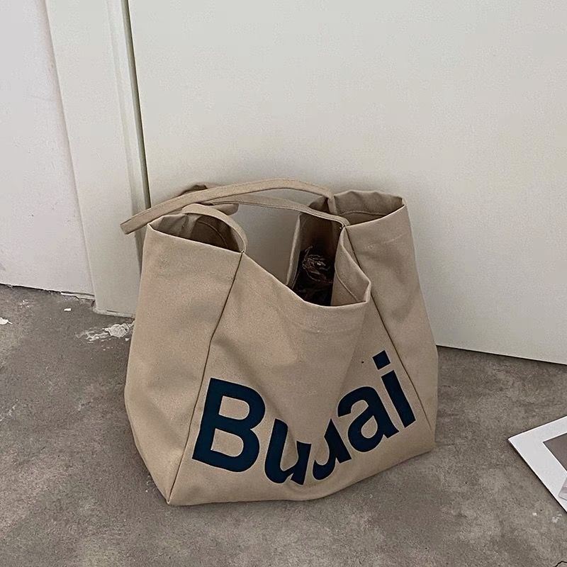 Túi Xách Canvas Cỡ Lớn In Chữ Thời Trang Cho Nữ