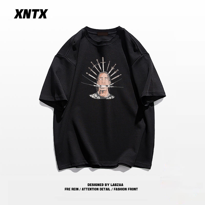 Áo Thun Tay Ngắn In Chữ Phong Cách hip hop Thời Trang Cho Nam