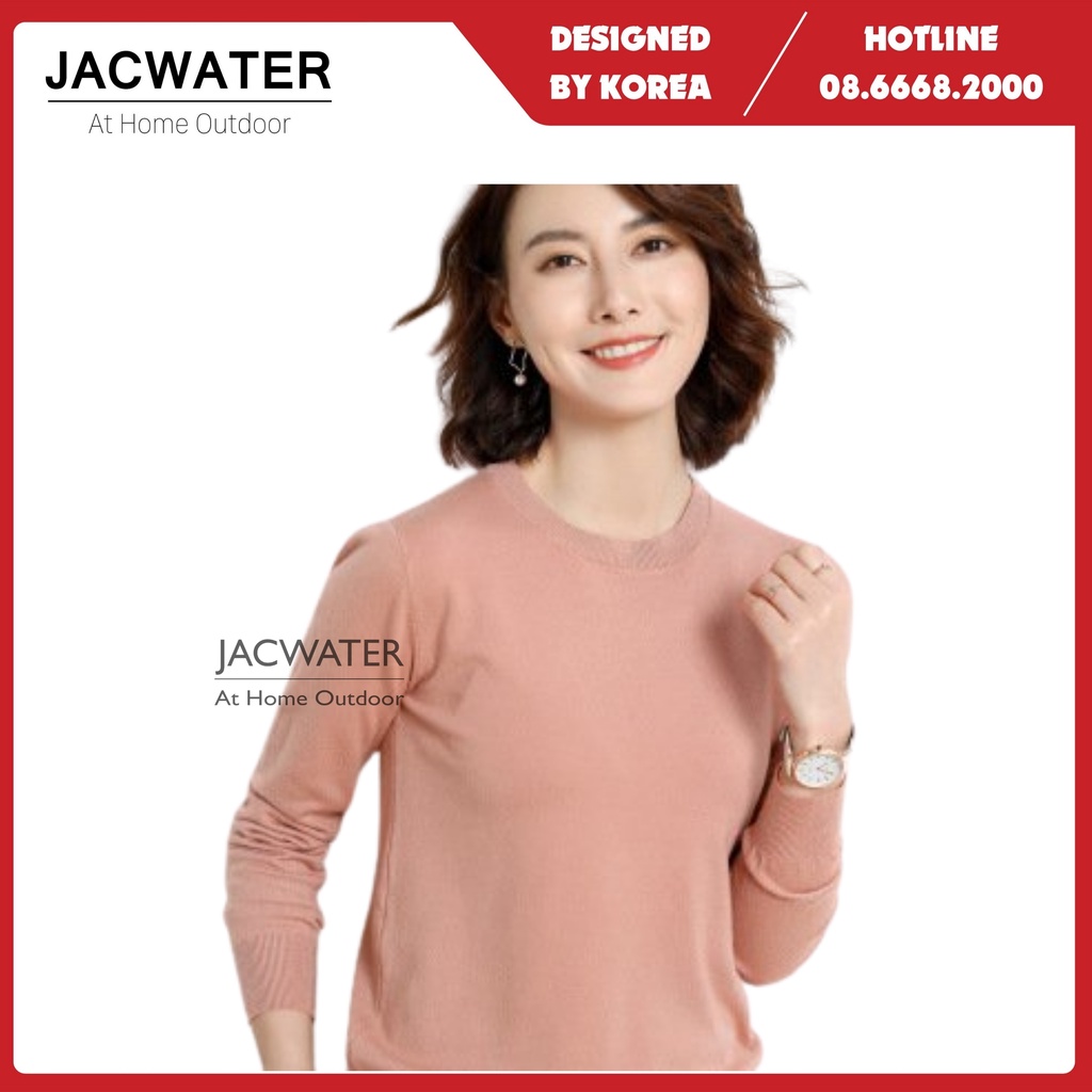 Áo len giữ nhiệt cổ tròn bo gấu mềm mịn co giãn hàn quốc JACWATER V80