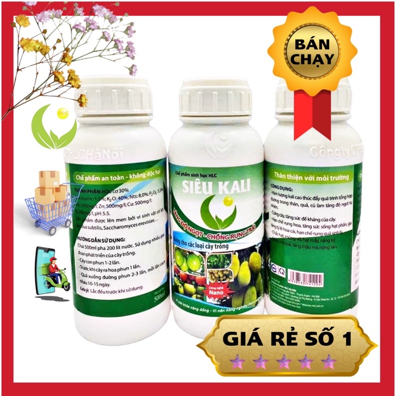 SIÊU KALI HLC 500ML - SIÊU NGỌT TRÁI, TĂNG ĐỘ NGỌT TRÁI, CHẮC TRÁI, TO CỦ, TO HOA CHO CÂY TRÔNG