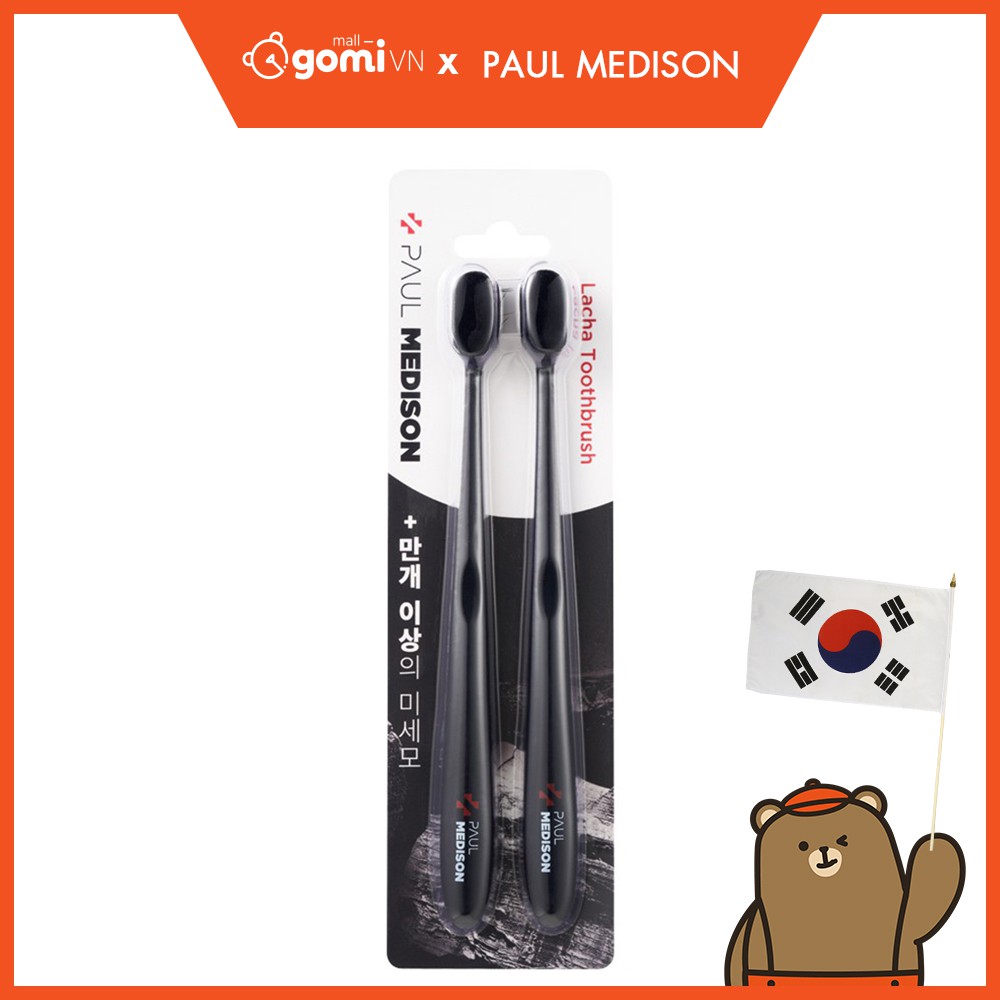 Bàn Chải Đánh Răng Than Đen Combo 2 Cây Bảo Vệ Sức Khỏe Răng Miệng Paul Medison Lacha ToothBrush by Gomi Mall