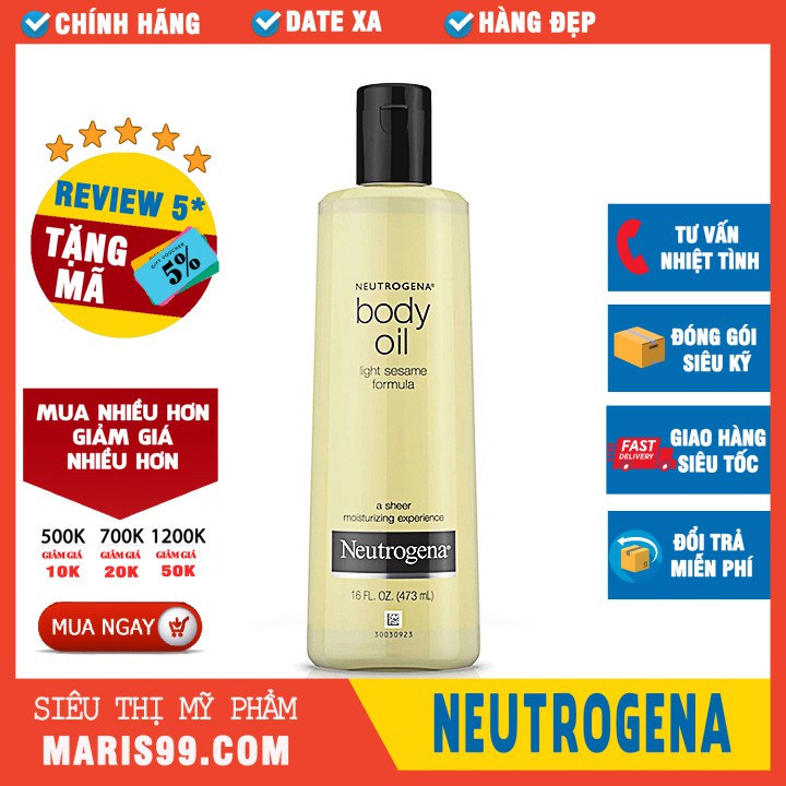 Dầu dưỡng thể Neutrogena Body Oil Light Sesame Formula (250ml)