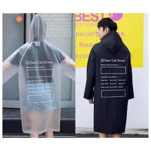 [ Hàng Hottrend ] Áo mưa măng tô Hàn Quốc trong suốt thời trang tiện dụng chống nước tốt dùng cho nam và nữ