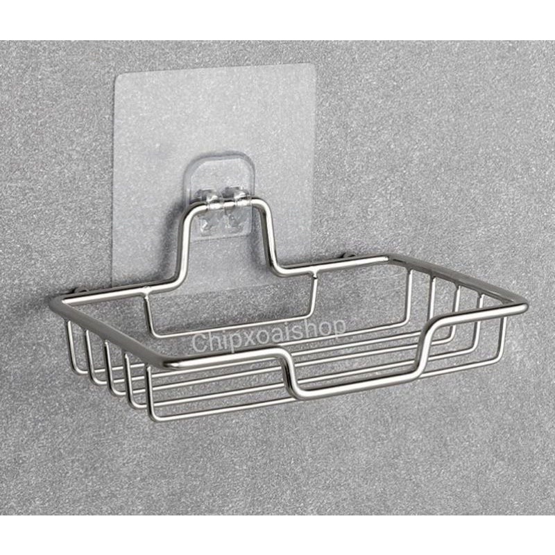Giá để xà phòng inox kèm miếng dán