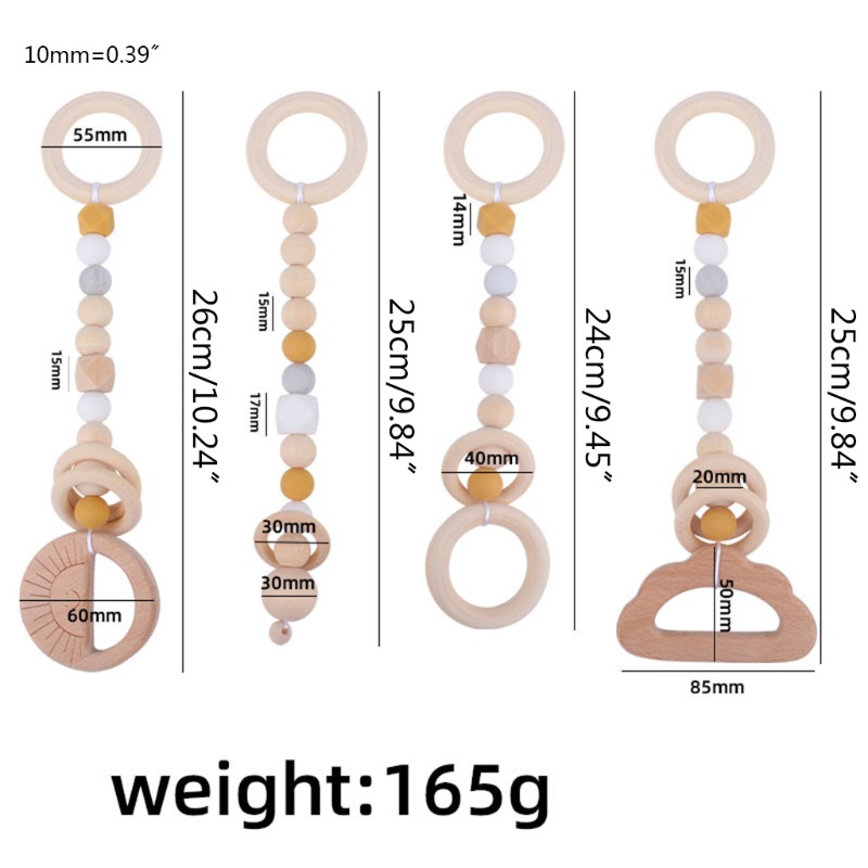 Set 4 Đồ Chơi Vòng Lục Lạc Treo Xe Đẩy Em Bé Sơ Sinh Mọc Răng