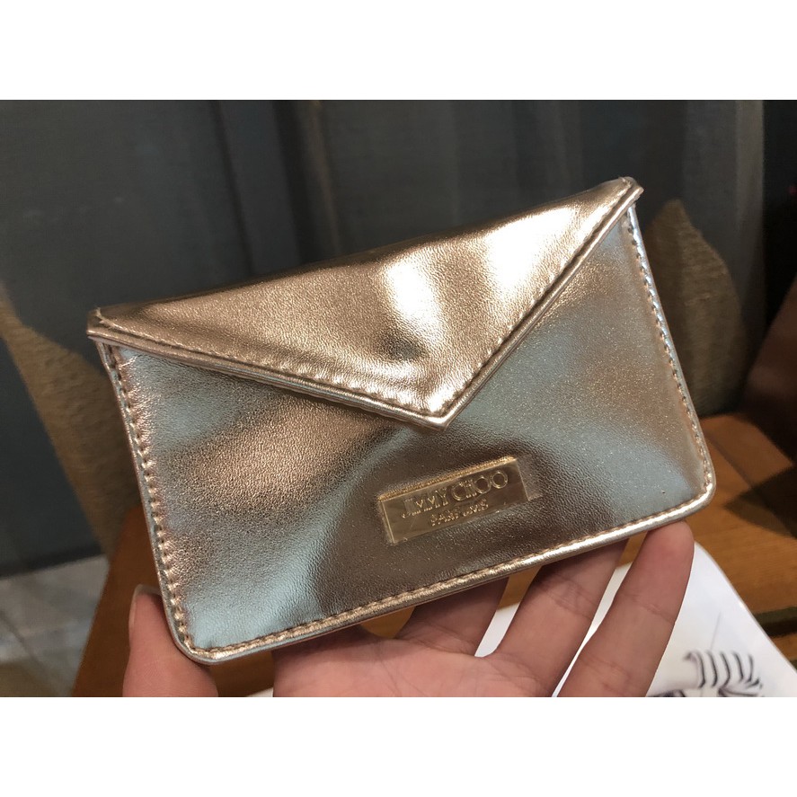 Ví Đựng Thẻ Jimmy Choo Silver Card Holder Gift Hãng 100%