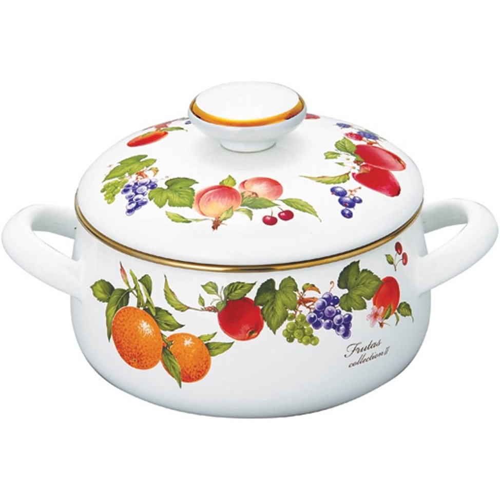 Nồi tráng men Nhật Bản FTC-18W có nắp, đường kính 19cm, dung tích 2,1L | Sa Maison x Fujihoro