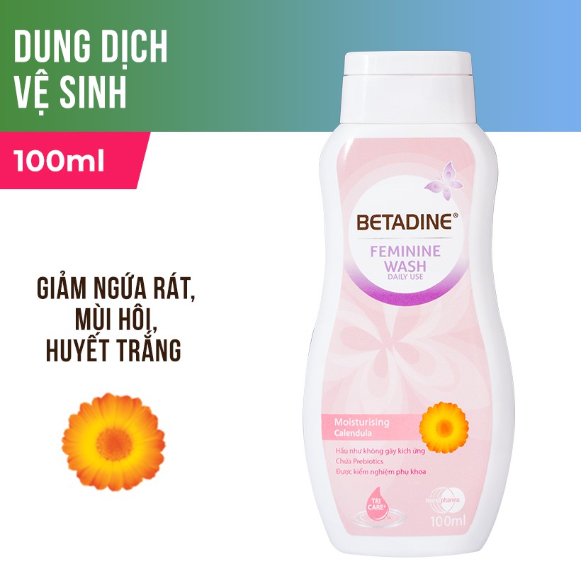Dung dịch vệ sinh phụ nữ Betadine Moisturising - chai 100ml