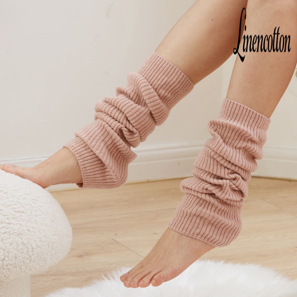 1 Đôi Vớ Ống Chân Đan Len Co Giãn Thoáng Khí Chống Lạnh Phong Cách Harajuku Nhật Bản