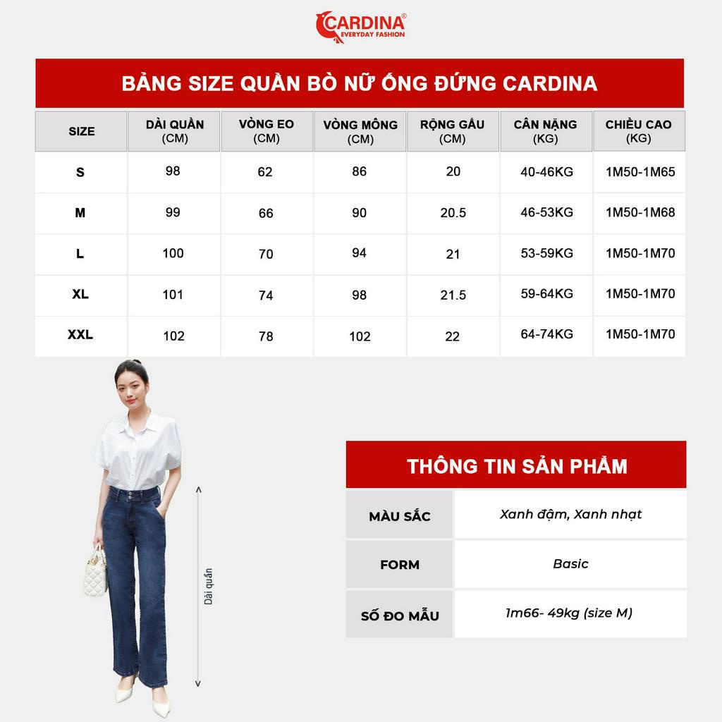 Quần Jeans Nữ 𝐂𝐀𝐑𝐃𝐈𝐍𝐀 Cao Cấp Dáng Ống Đứng Có Khuy Khỏe Khoắn Trẻ Trung 3QF10