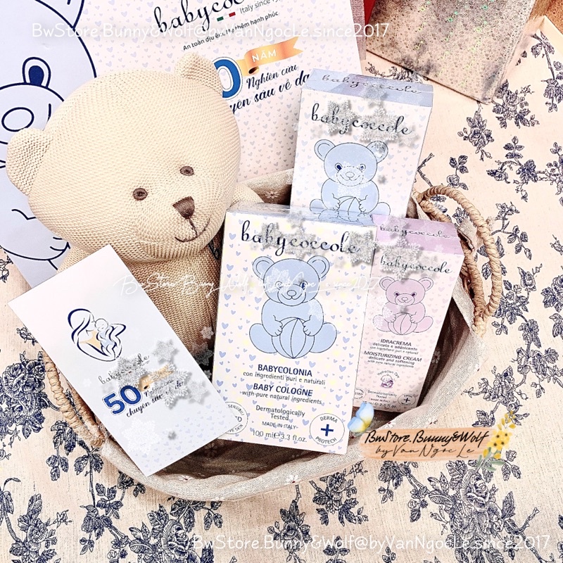 Set Quà Tặng kèm Gấu Bông Baby Coccole Ý Chăm Sóc Da bé sơ sinh [Cam kết chính hãng]