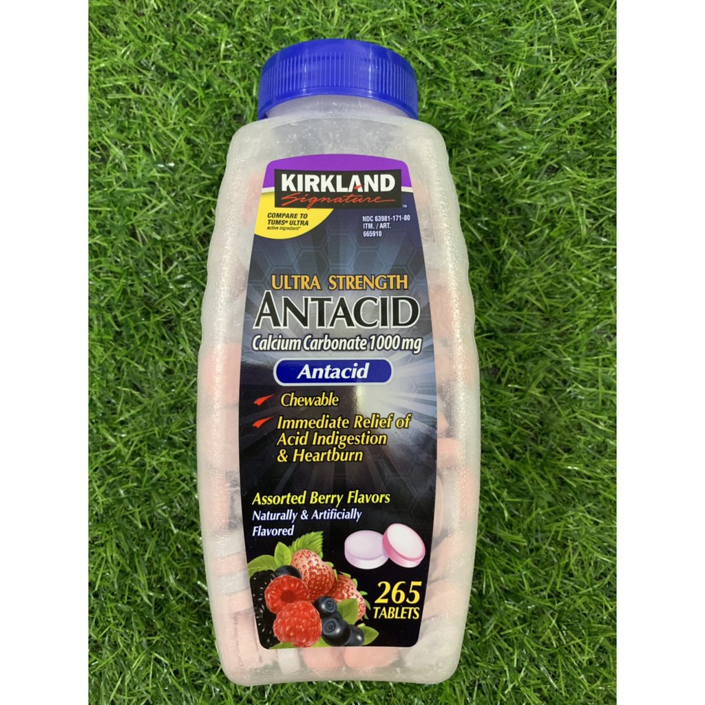 Hộp 265 viên chống đầy hơi Kirkland Ultra Strength Antacid của Mỹ