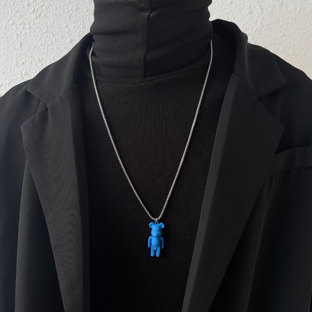 Vòng cổ mặt Gấu xanh cá tính ULA shop thời trang dây titan Hip hop