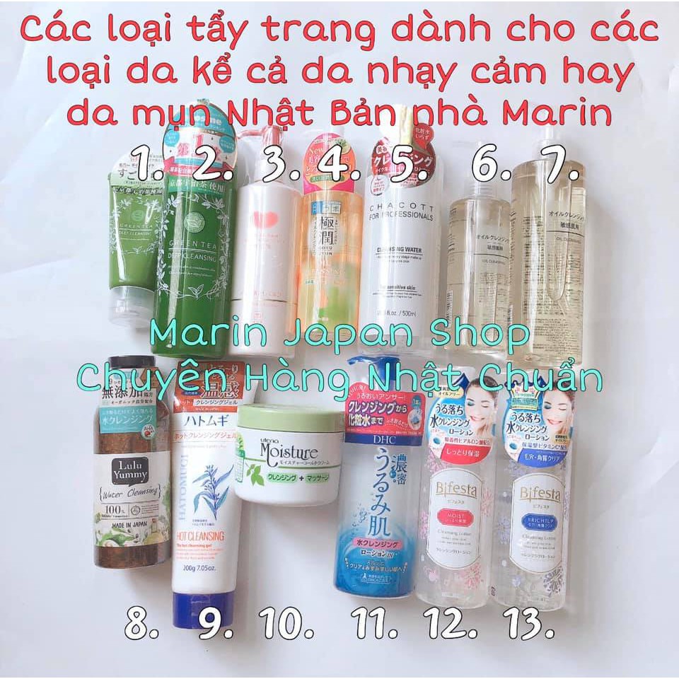 [ Tổng Hợp ] Các loại tẩy trang dành cho da mụn , da nhạy cảm lành tính dùng được cho mọi loại da Nhật Bản nhà Marin