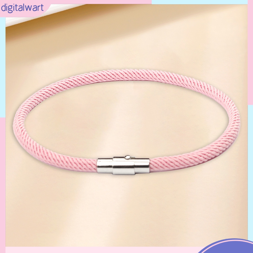 Vòng Tay Dây Nylon Màu Trơn Khóa Nam Châm May Mắn Cho Cặp Đôi