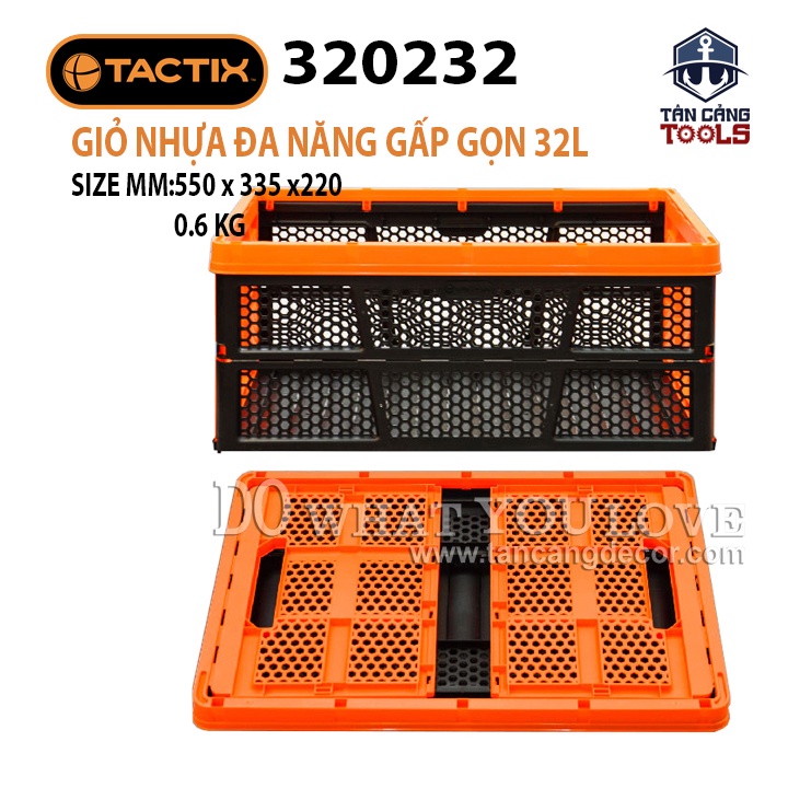 Thùng Nhựa Đa Năng Gấp Gọn 32 Lít Tactix 320232