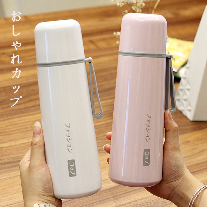 Thermos cup☄♀Japanese contracted young men and women big capacity portable stainless steel vacuum cup water creative c