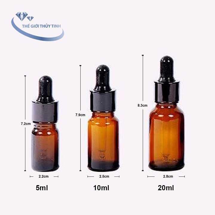 FREESHIP TOÀN QUỐC 50K - 10 Chai Thủy Tinh Đựng Tinh Dầu 20ml - Đầu Bóp Giọt