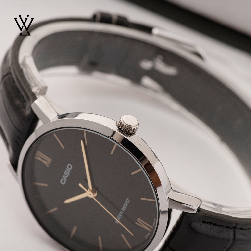 Đồng Hồ Quartz Nữ Casio WATCHSTORE LTP-VT01L-1BUDF Thiết Kế Mặt Kính Khoáng 34mm, Dây Da Và Vỏ Thép Không Gỉ