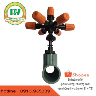 Béc phun sương bộ 10 béc 7 hướng cam hoàn chỉnh