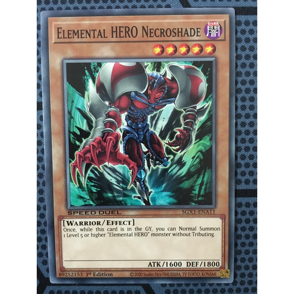 Bài yugioh speed duel - Elemental HERO Necroshade - SGX1-ENA11 - Common 1st Edition