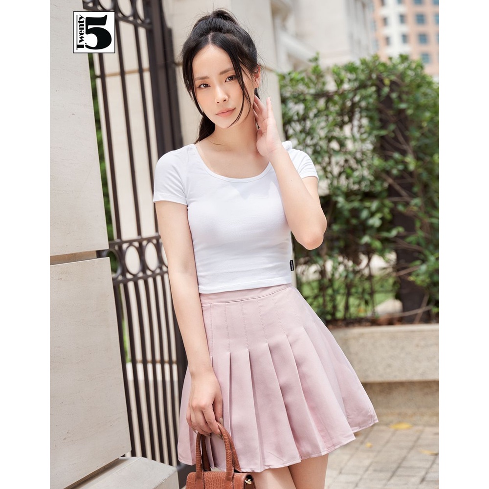 Chân váy tennis nữ Twentyfive dáng xòe ngắn xếp ly nhiều màu cạp cao có lót quần 3725M