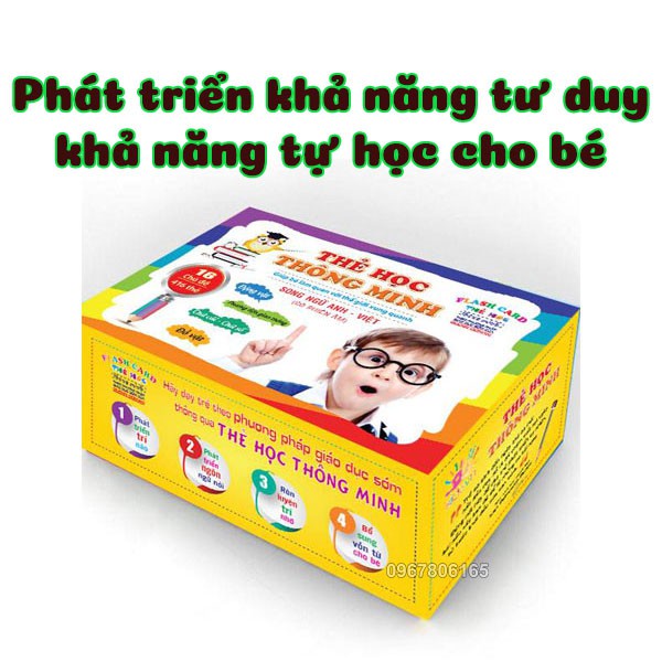 Thẻ học thông mình cho bé song ngữ gồm 16 chủ đề với 416 thẻ - HÀNG CHÍNH HÃNG