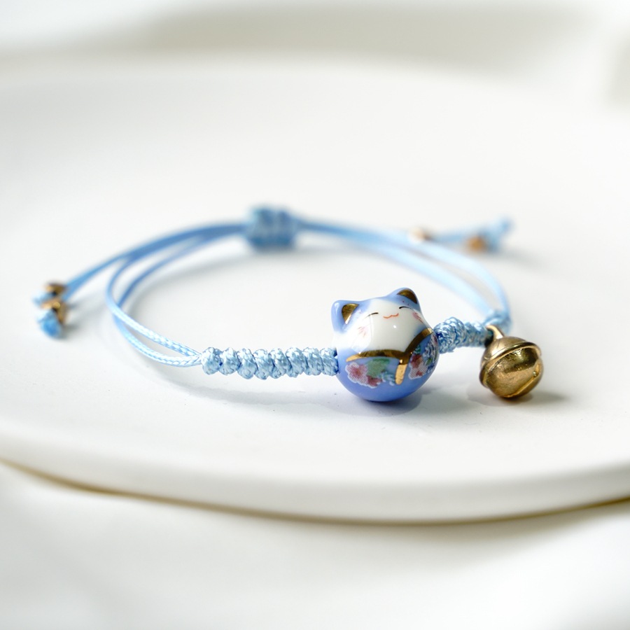 Vòng tay dây bện mặt hình mèo xinh xắn