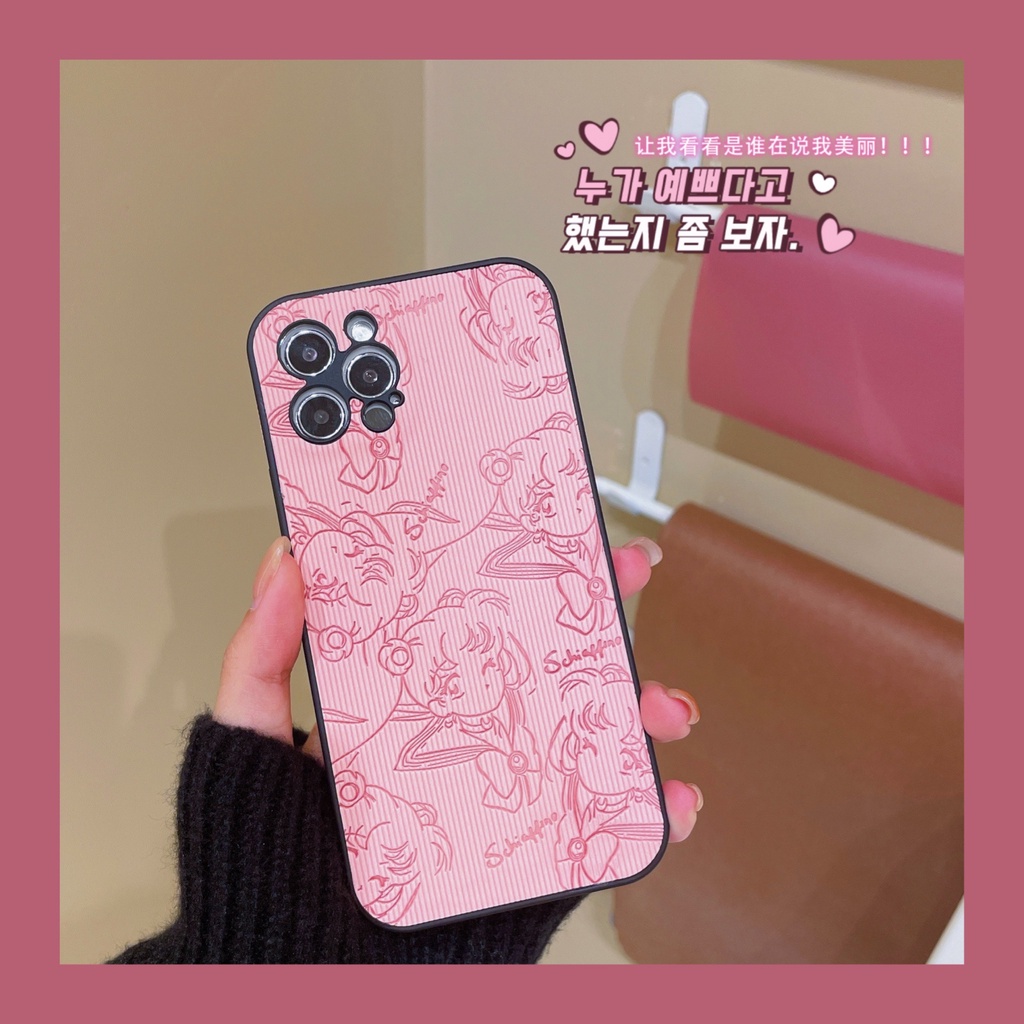 Ốp Điện Thoại Da Chống Sốc Họa Tiết Thủy Thủ Mặt Trăng Cho iPhone 13/12/11/X/8/7P