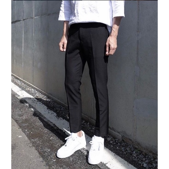Quần tây baggy unisex ống rộng vải Hàn cao cấp, quần tây âu co giãn tốt Premium thời trang - Gin Store