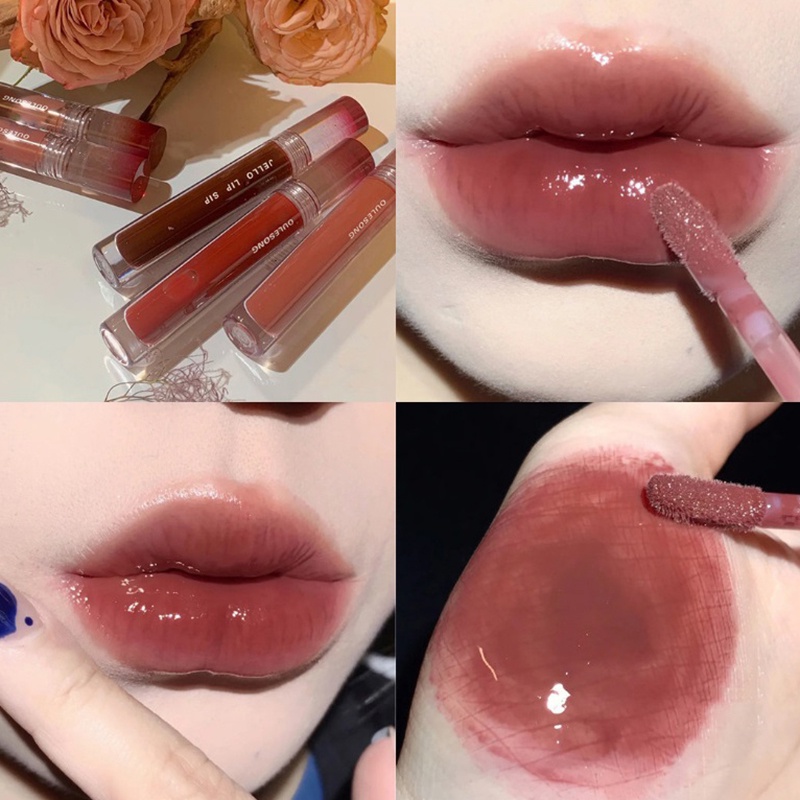 [Hàng mới về] Son bóng Oulesong màu nude nhạt mềm mượt nuôi dưỡng môi trang điểm thời trang kháng nước nước ykd