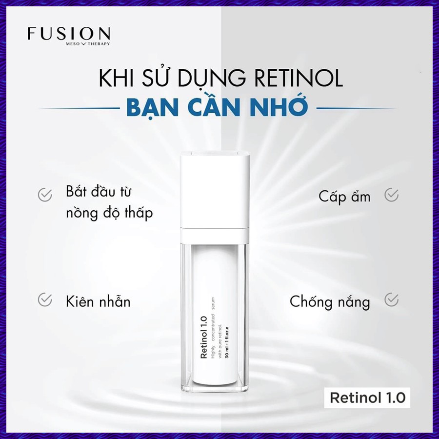 Retinol Fusion 1.0 Tinh Chất Đẩy Lùi Lão Hóa Trẻ Hóa Làn Da 30ml