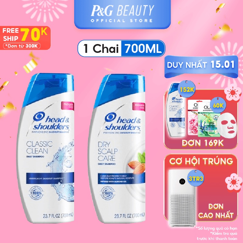 Dầu Gội Head&amp;Shoulders Mỹ nhiều mùi hương 700ml