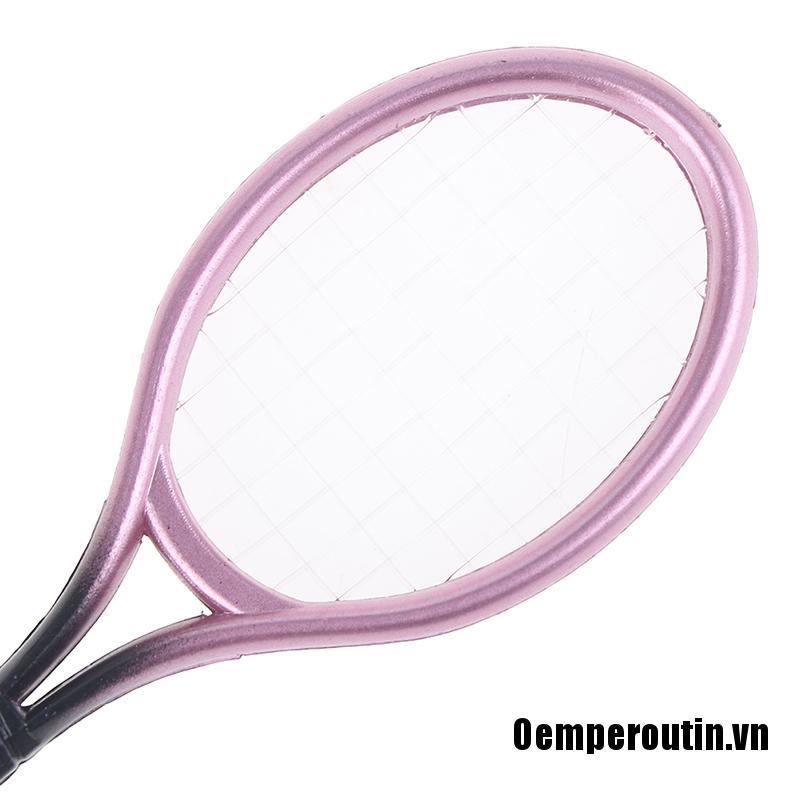 Oemperoutin❤1 Set 1/6 1/12 Miniature Children Garden Mini Tennis Racket Ball Gift Doll House