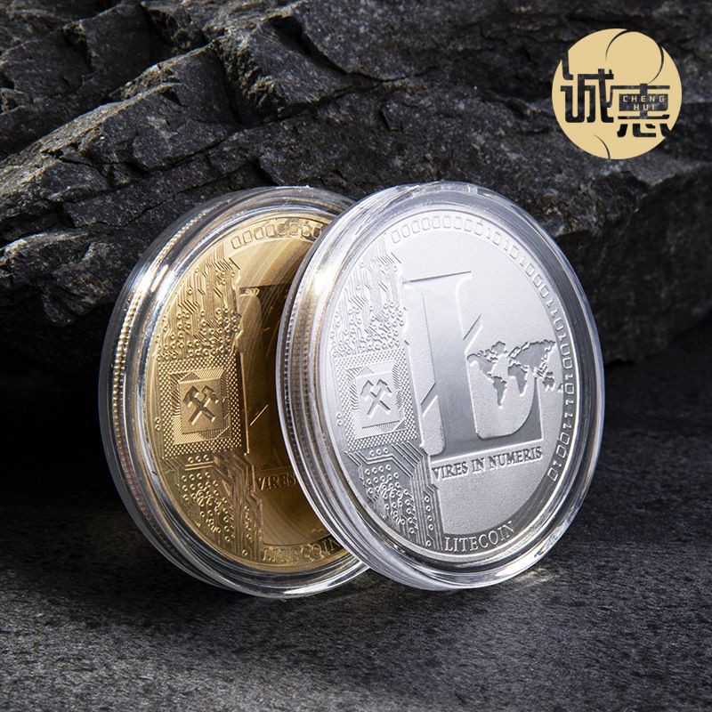 Đồng xu Litecoin lưu niệm cao cấp, dày 3mm đường kính 40mm