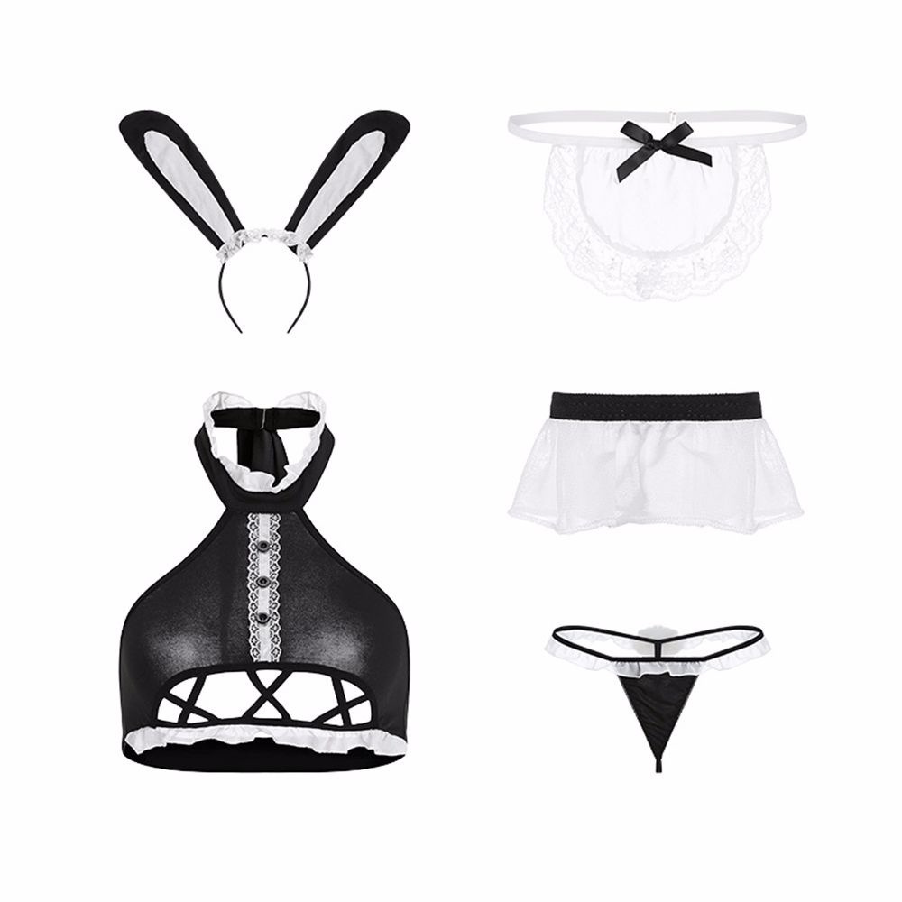 Trang phục nội y vải chiffon nhìn thấu cosplay thỏ gợi cảm nhiều màu cho nữ