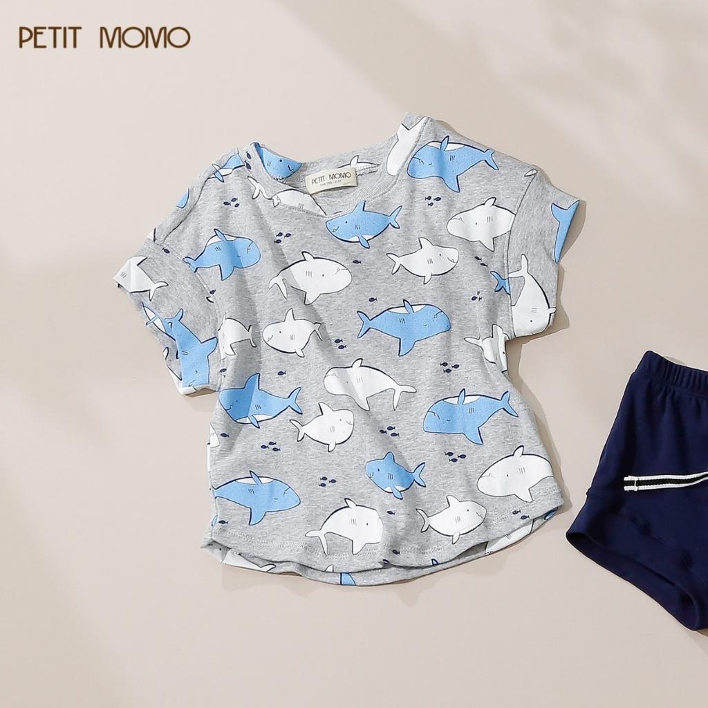 Áo Thun Cộc Tay Cho Bé PETIT MOMO Chất Thun Cotton Mát Lạnh Họa Tiết Dễ Thương H187.1