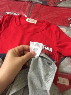Áo thun dài tay spiderman HM chuẩn auth