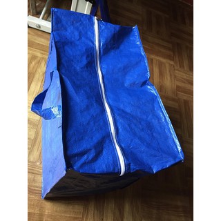 Túi bạt xanh dương hai mặt có khóa kéo, quai xách, dai, chắc chắn