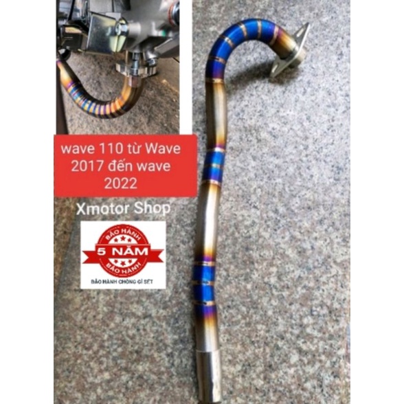 Cổ pô wave 2017 đến 2022 cổ titan nối pô zin.