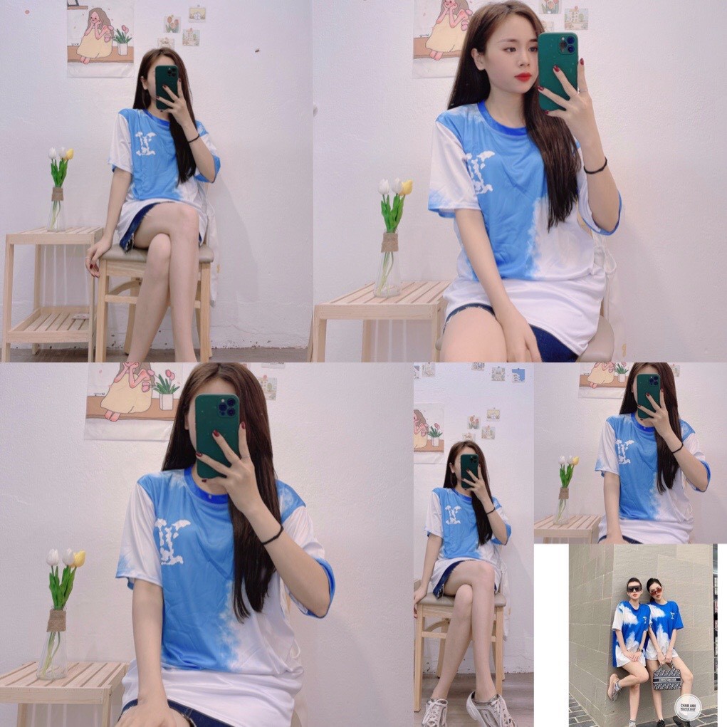 Áo Thun Hè Chất Mát Hình In Xịn Xò Free Ship Toàn Quốc, Áo Thun Chất Chơi Tay Lỡ Phong Cách Hình Mây Màu Xanh, MN15 | BigBuy360 - bigbuy360.vn