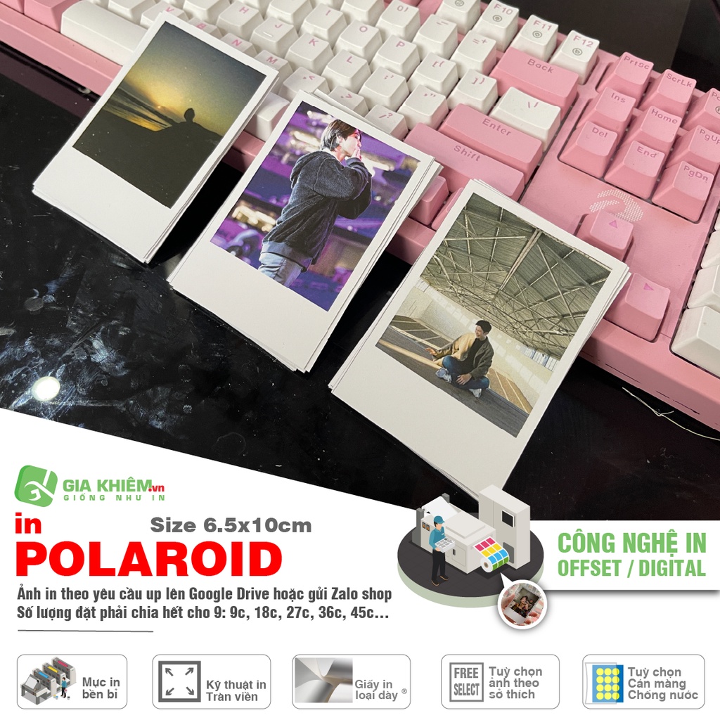 In combo 9 ảnh Polaroid không phai không nhòe màu size 6.5x10 ảnh theo yêu cầu